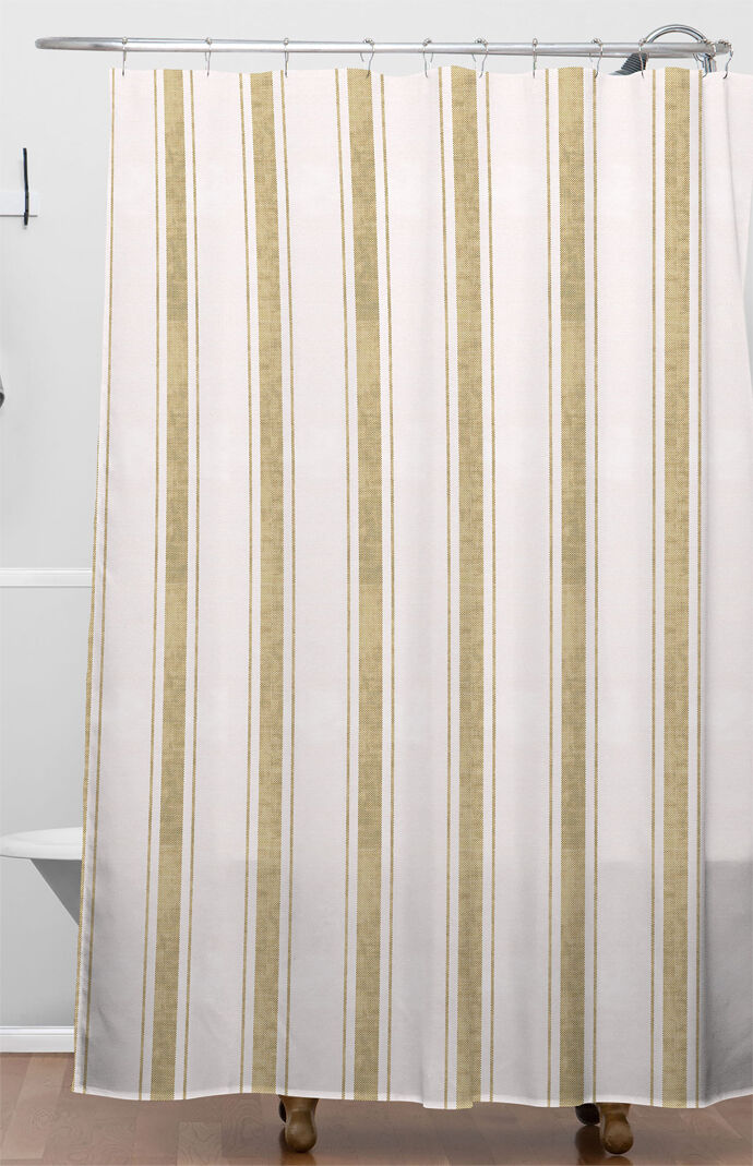Aegean Jute Striped Shower Curtain