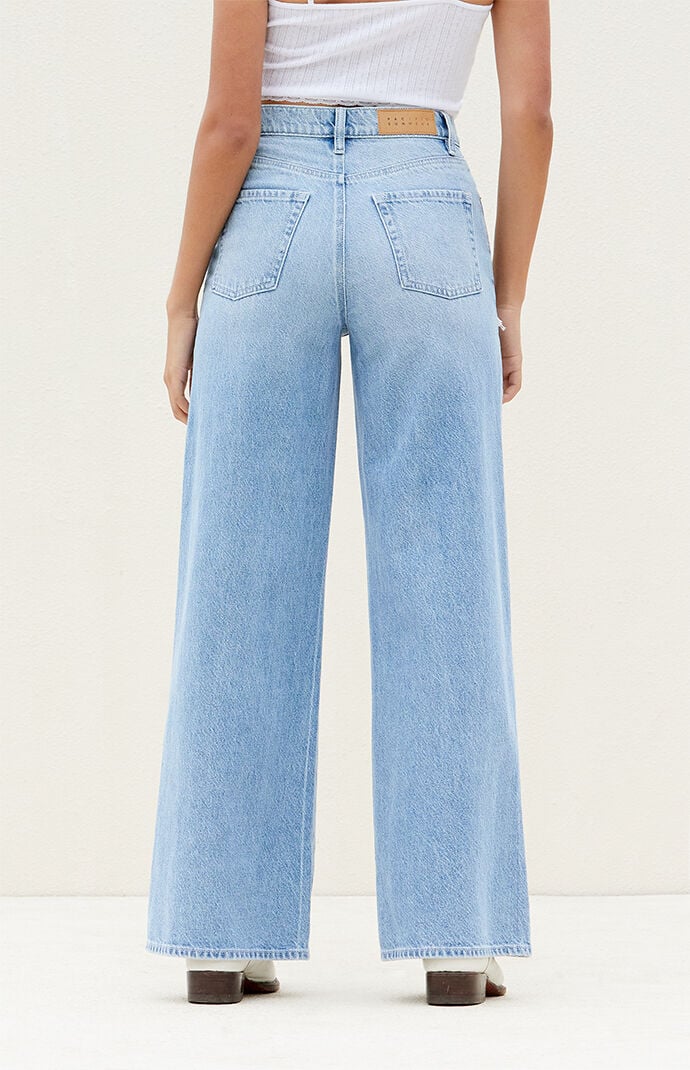PacSun Medium Indigo Ripped Wide Leg Jeans | PacSun PacSun Medium Indigo Ripped Wide Leg Jeans | PacSun
