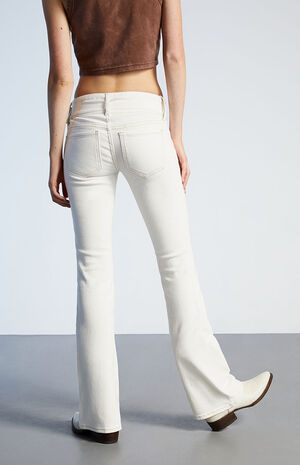 PacSun White Belted Low Rise Bootcut Jeans
