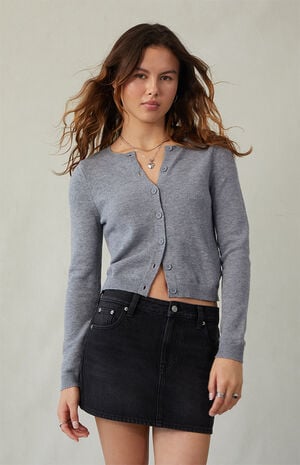 Bella Black Mid Rise Denim Mini Skirt