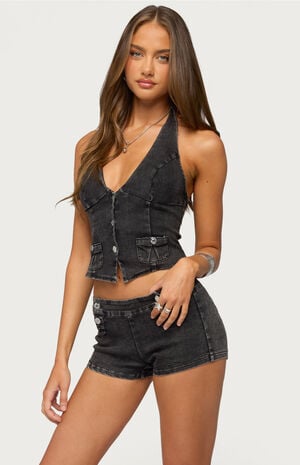 Sashe Denim Halter Top image number 2