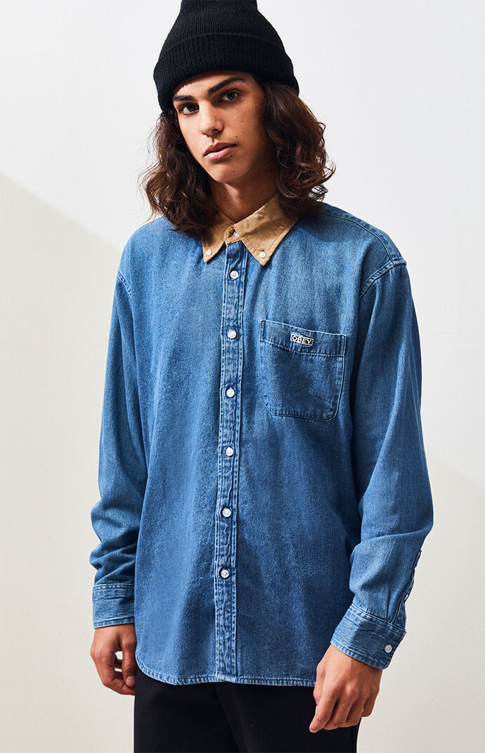 obey denim shirt