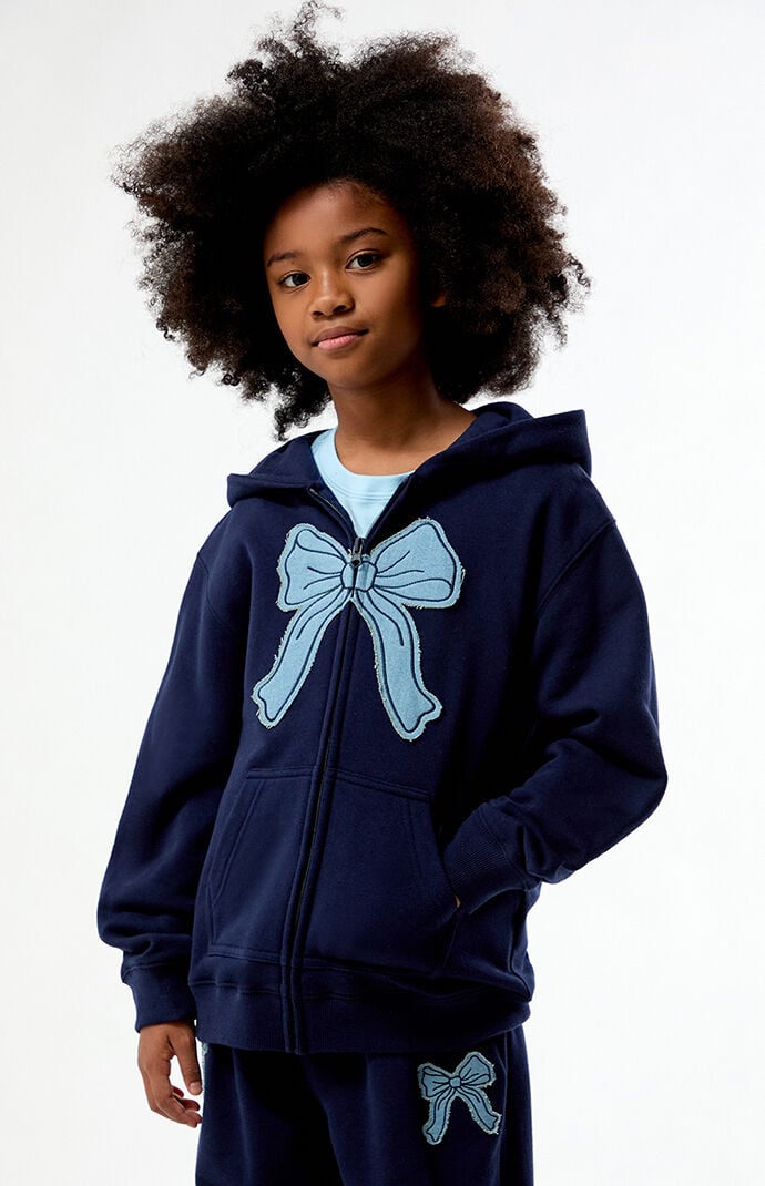 Pacsun Kids Bow Applique Full Zip Hoodie