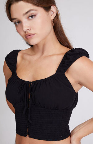 Smocked Button Down Top image number 2