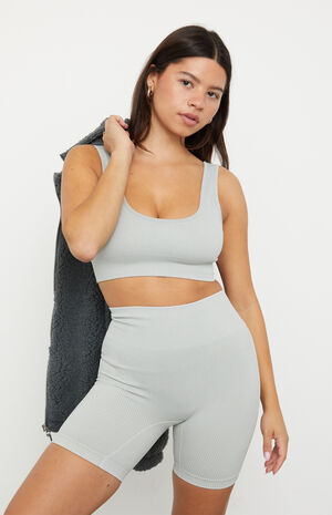 Active Seamless Ribbed Sports Bra image number 2
