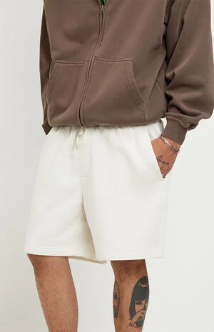 Fleece Cream Sweat Shorts image number 5