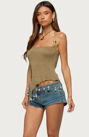 Fernie Bead Fringe Knit Top image number 2