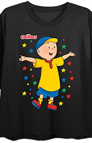 Caillou Multicolor Stars Cropped T-Shirt image number 2