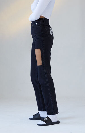 By PacSun Eco Washed Black Boyfriend Jeans image number 3