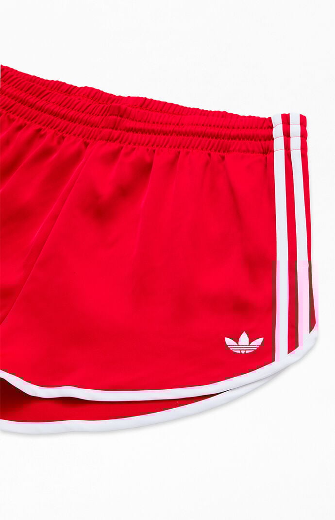 adidas Red & White 3-Stripes Sprinter Shorts