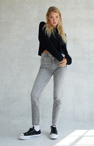 Eco Gray Mom Jeans image number 2