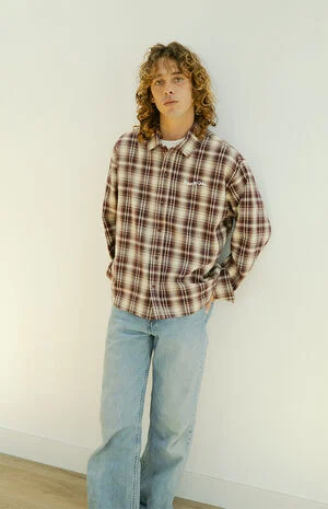 Wordmark Button Up Long Sleeve Shirt image number 1