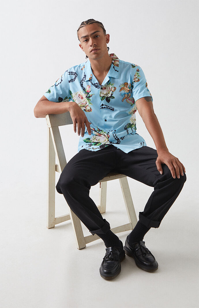 Rosary Angel Woven Camp Shirt