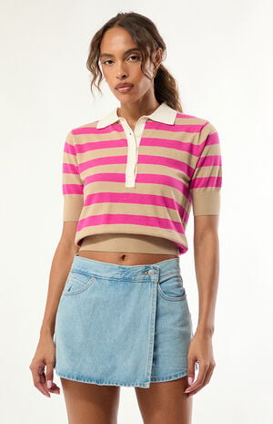 Women's Jean Mini Skort - Abraided Art image number 1