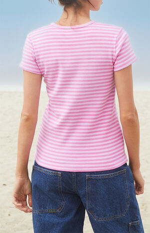 Pink Striped Hailie T-Shirt image number 4