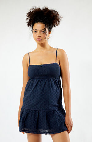 Ruched Bow Tie Babydoll Mini Dress image number 1