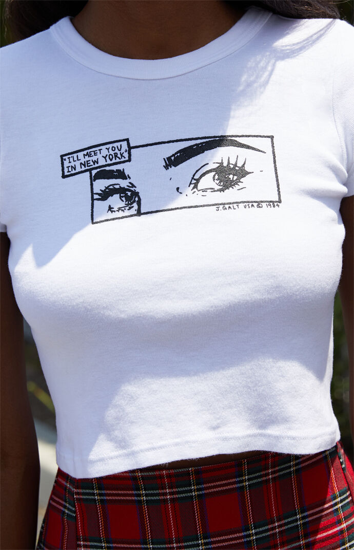 White Ashlyn I'll Meet You in New York Cropped Top
