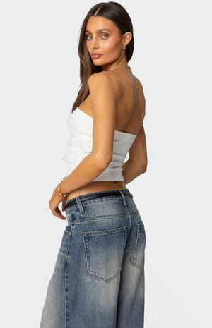 Georgette Lacey Ruffle Tube Top image number 5