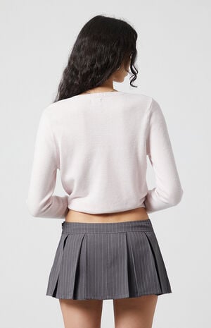 Pinstripe Pleated Micro Mini Skort image number 5