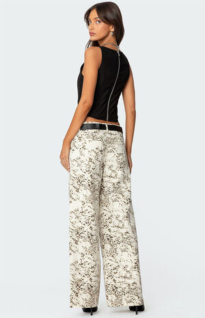 Snow Leopard Low Rise Baggy Jeans image number 3