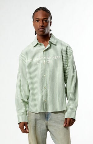 Ghost Striped Woven Long Sleeve T-Shirt image number 1