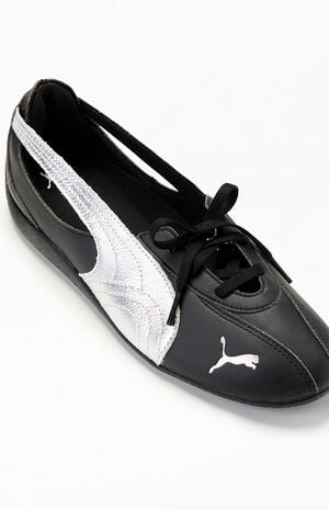Women's Black and Silver Speedcat Ballet Nova Sneakers image number 6