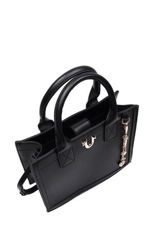Black Modern Edge Charm Tote Bag image number 6