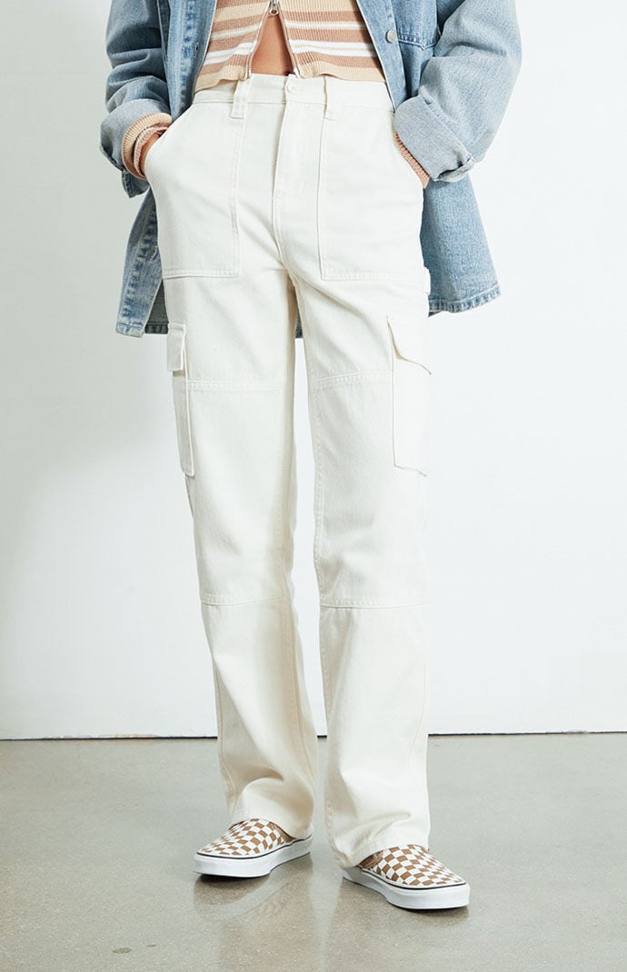 PacSun Off White Cargo Skate Pants | PacSun