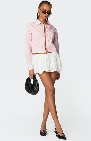 Melrose Tie Front Collared Top image number 2