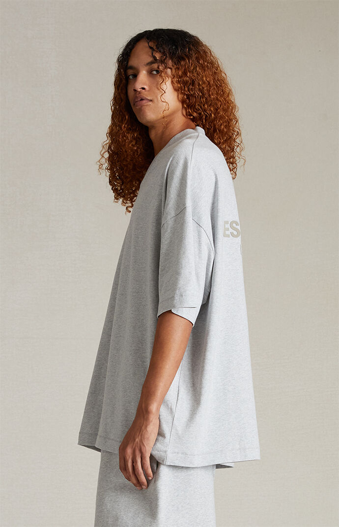 Fear of God Essentials Light Heather Grey V-Neck T-Shirt