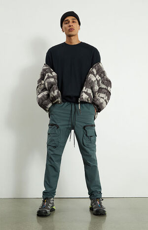 Dark Green Slim Cargo Pants image number 1