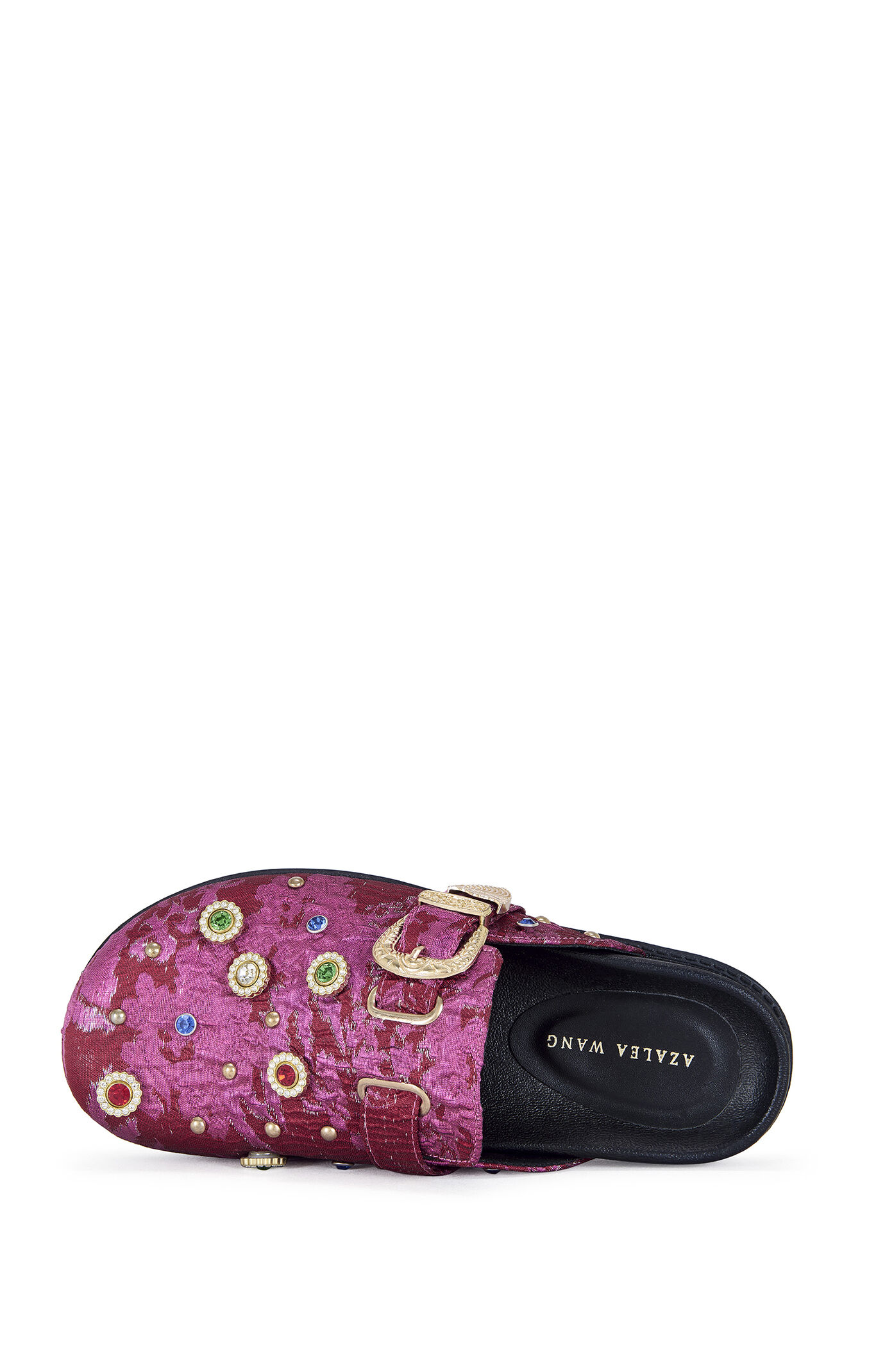AZALEA WANG Quinby Brocade Rhinestone Clogs