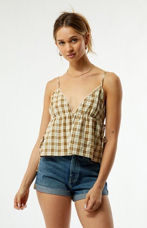 Plaid Babydoll Tank Top image number 2