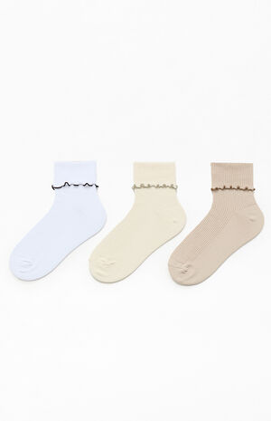 3-Pack Originals Natural Cuffed Ruffle Socks image number 2