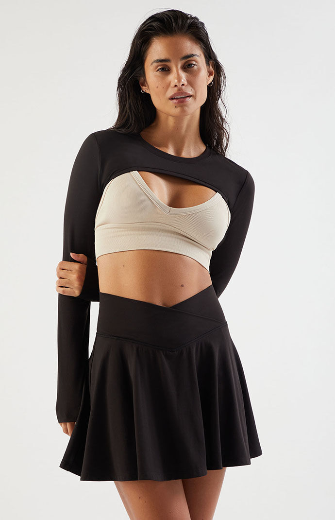 PAC 1980 PAC WHISPER Black Active Crossover Front Mini Skirt | Pacsun