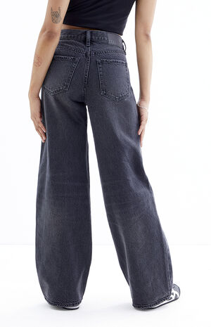 Cali Black Bow Baggy Boyfriend Jeans image number 5