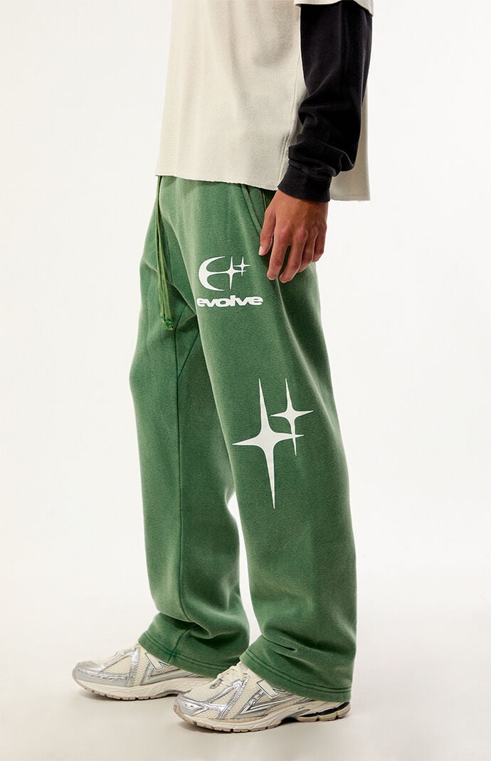 Pacsun Men's Evolve Baggy Fleece Sweatpants In Green