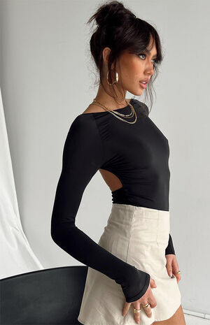 Eco Black Gatewood Long Sleeve Bodysuit image number 2