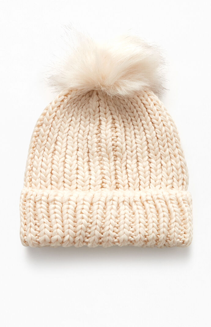 Faux Fur Pom Beanie