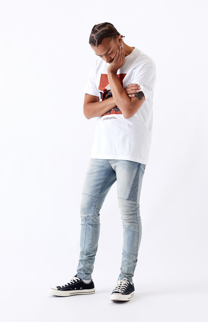 Medium Biker Stacked Skinny Jeans