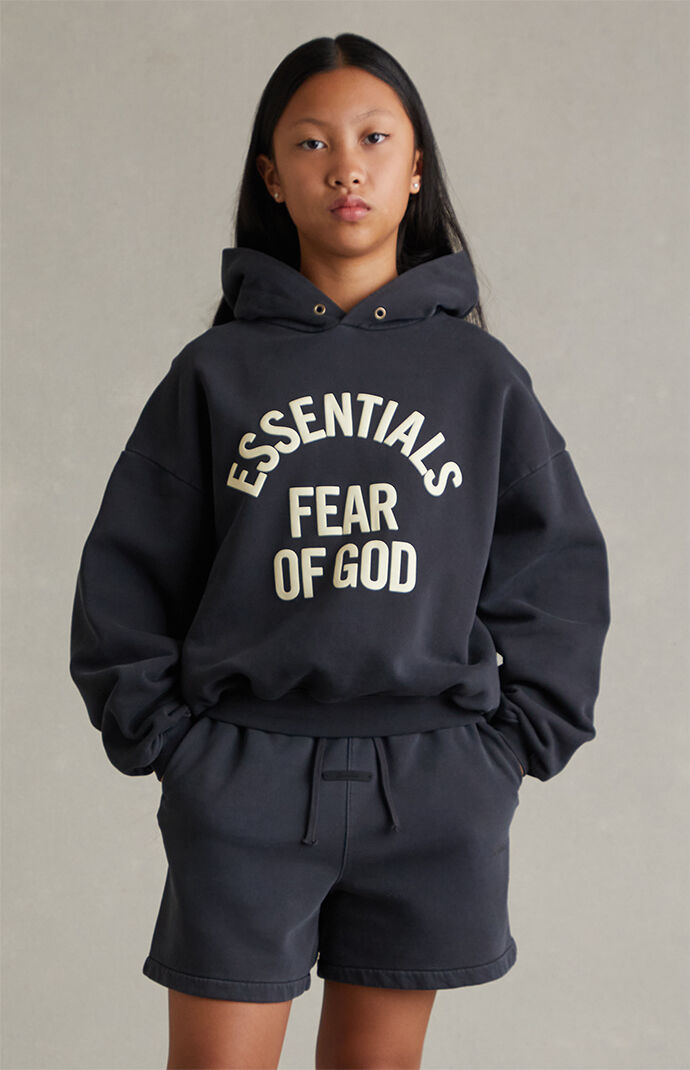 Fear of God ESSENTIALS Kids Faded Black Signature Classic Sweat Shorts