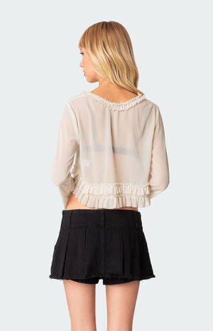 Grace Sheer Ruffle Chiffon Top image number 5