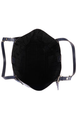 Navy Multi Patch Graphic Tote Bag image number 6