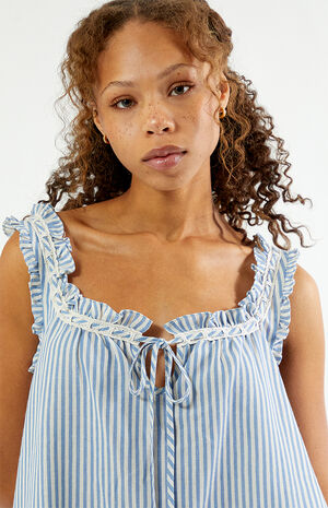 Striped Tie Front Mini Dress image number 2