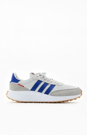 White & Blue Run 70s Shoes