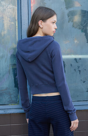 Blue Crystal Zip Up Hoodie image number 3