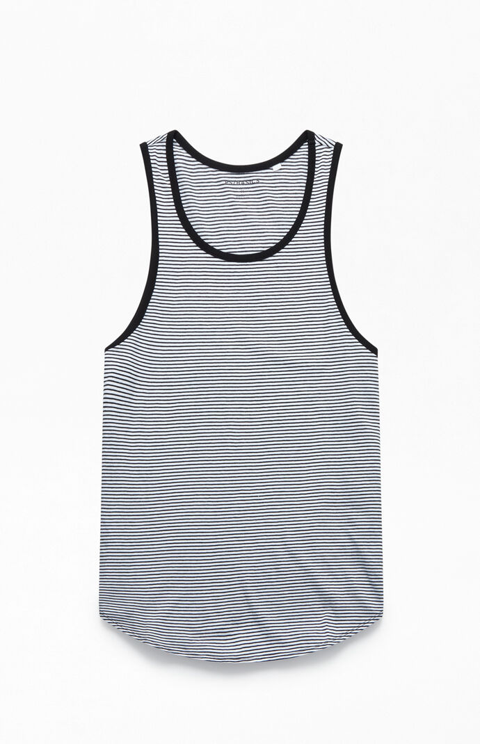 Abbey Striped Scallop Tank Top