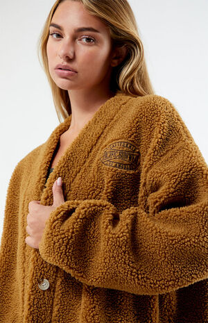 Pacific Sunwear Emblem Sherpa Boyfriend Cardigan image number 3