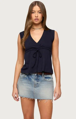 Rusanna V Neck Babydoll Top image number 1