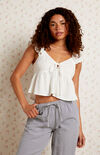 LA Hearts Keyhole Linen Babydoll Top | PacSun